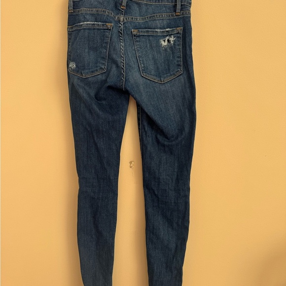 Frame Denim Women's Distressed Dark Blue Skinny Jeans - Picture 3 of 5